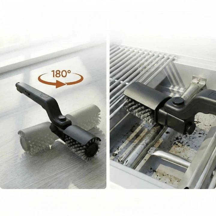 Grill Brush Motorized Rotating USB Rechargeable & Interchangeable Heads
