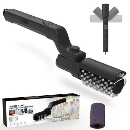 Grill Brush Motorized Rotating USB Rechargeable & Interchangeable Heads