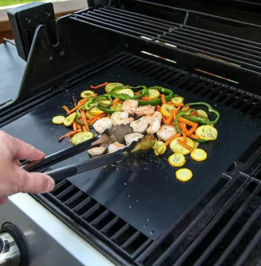 Grill Mat Set of 2 Reusable Non-Stick Dishwasher-Safe & Heat-Resistant
