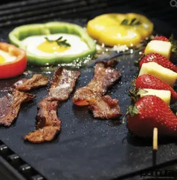 Grill Mat Set of 2 Reusable Non-Stick Dishwasher-Safe & Heat-Resistant