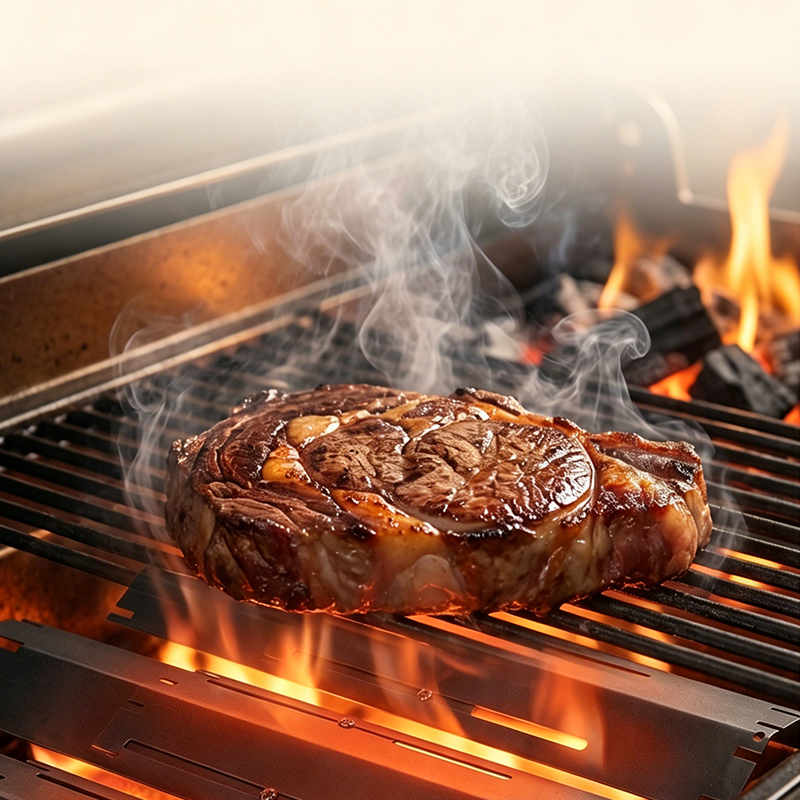 Grill Plate Porcelain-Coated Steel Adjustable 11.8 to 20.9 Inches