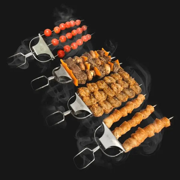 Grill Skewer Set Double-Pronged Stainless Steel Set of 3