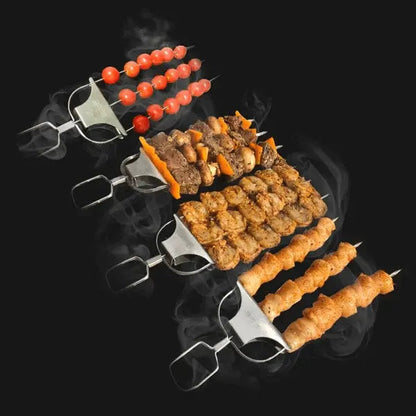Grill Skewer Set Double-Pronged Stainless Steel Set of 3