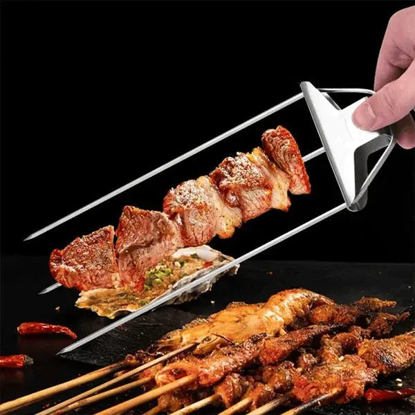 Grill Skewer Set Double-Pronged Stainless Steel Set of 3