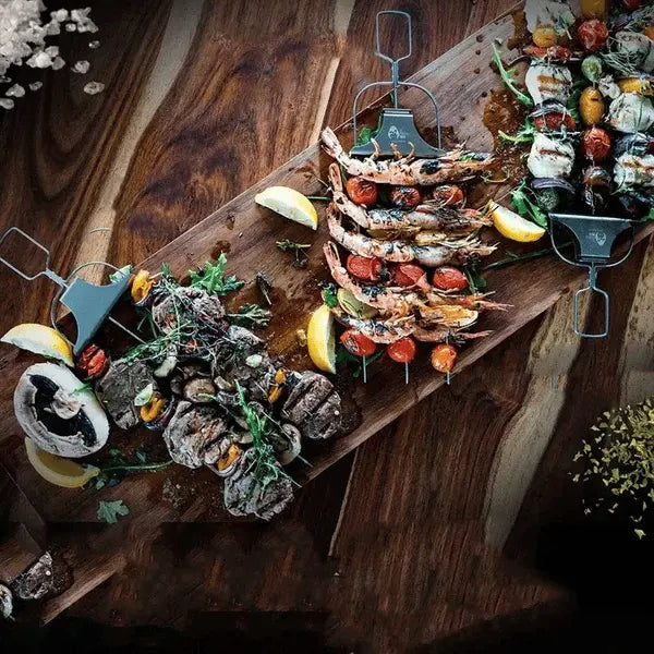 Grill Skewer Set Double-Pronged Stainless Steel Set of 3