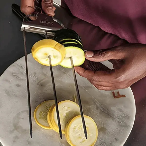 Grill Skewer Set Double-Pronged Stainless Steel Set of 3