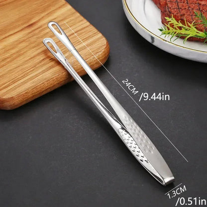 Grill Tongs Extended Handle Stainless Steel & Non-Slip Grip