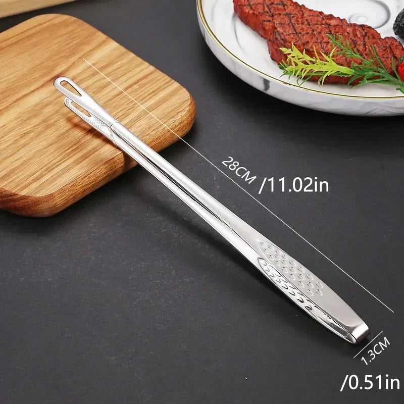 Grill Tongs Extended Handle Stainless Steel & Non-Slip Grip