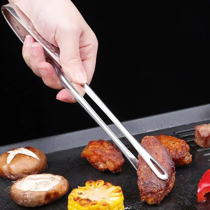 Grill Tongs Extended Handle Stainless Steel & Non-Slip Grip