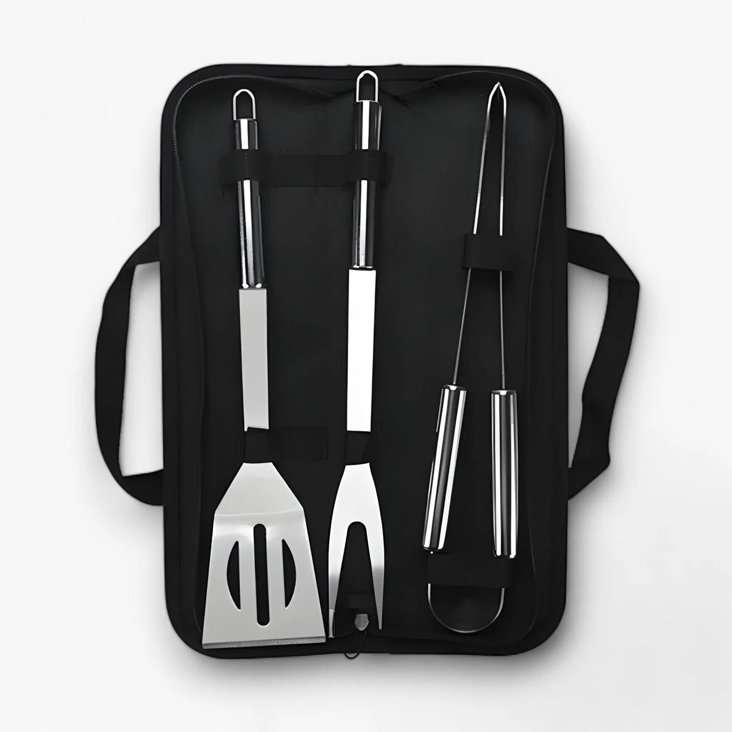 Grill Tool Set Stainless Steel Non-Slip Handles Carrying Bag