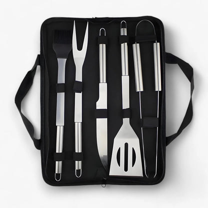 Grill Tool Set Stainless Steel Non-Slip Handles Carrying Bag