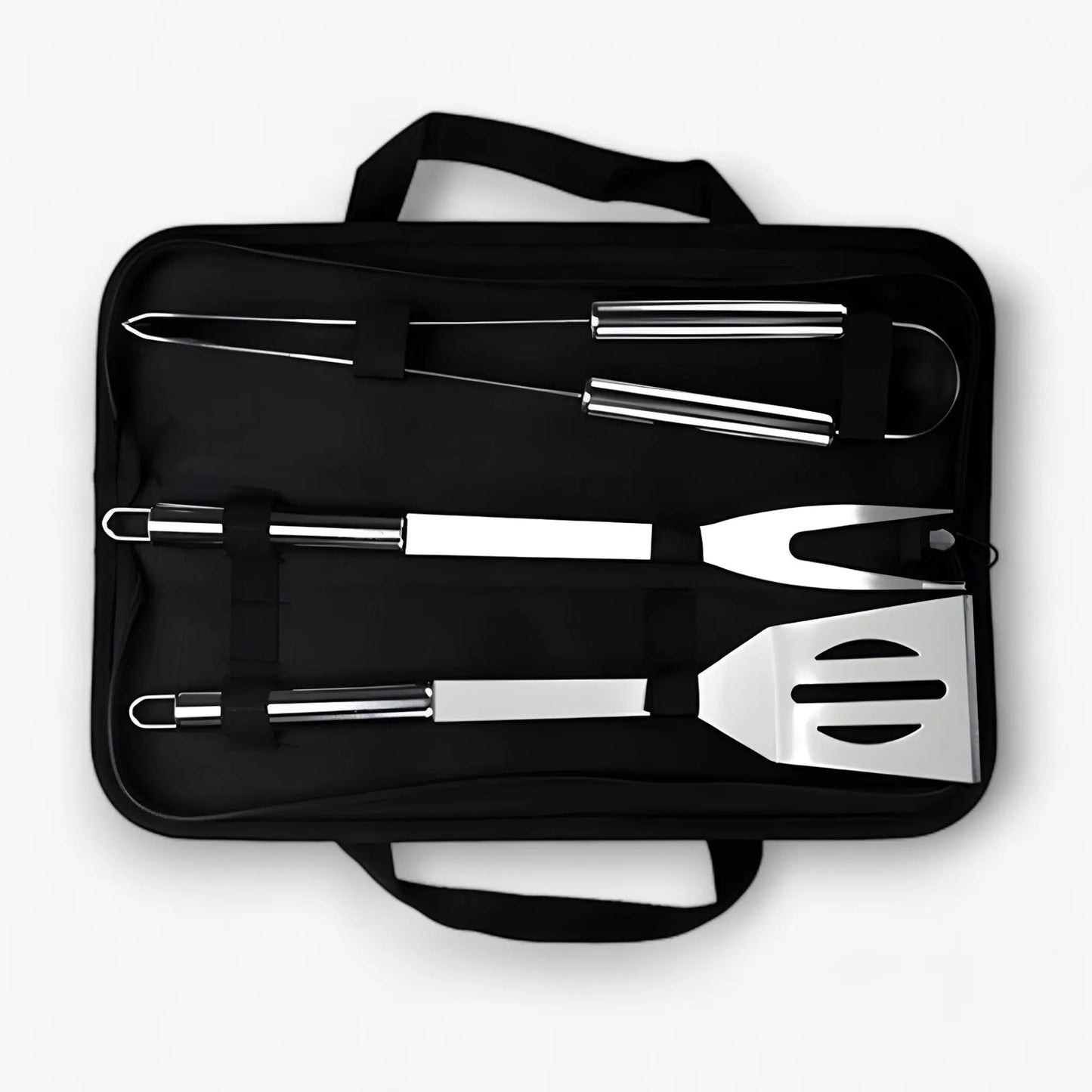Grill Tool Set Stainless Steel Non-Slip Handles Carrying Bag