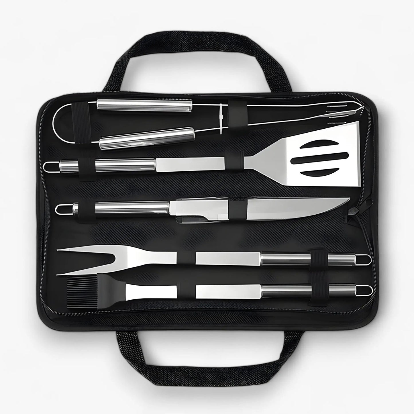 Grill Tool Set Stainless Steel Non-Slip Handles Carrying Bag