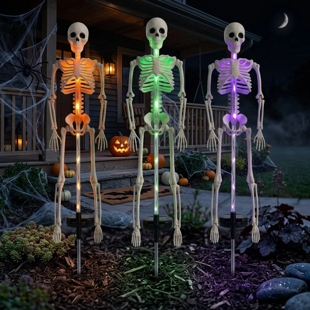 Ground Spike Light Solar-Powered Skeleton 8 Color Modes