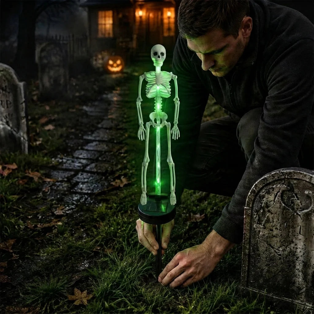 Ground Spike Light Solar-Powered Skeleton 8 Color Modes