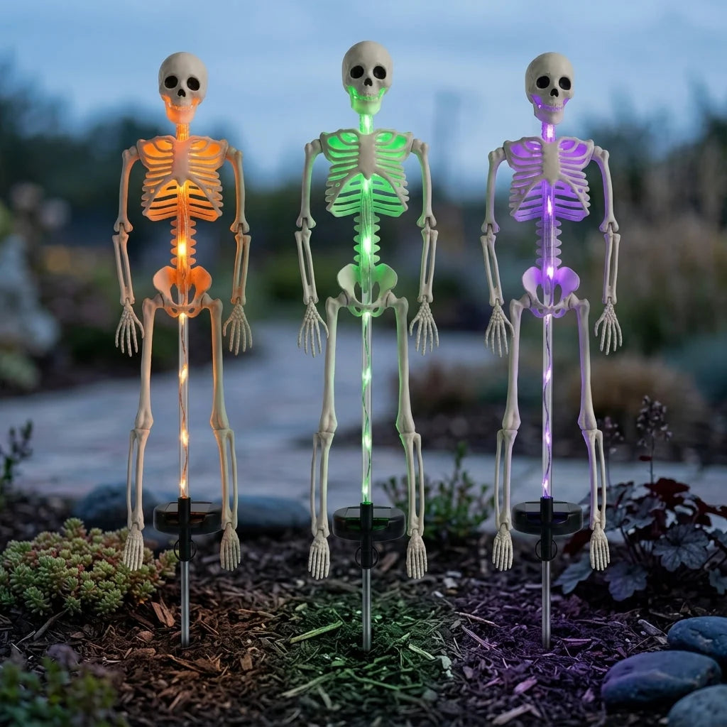 Ground Spike Light Solar-Powered Skeleton 8 Color Modes