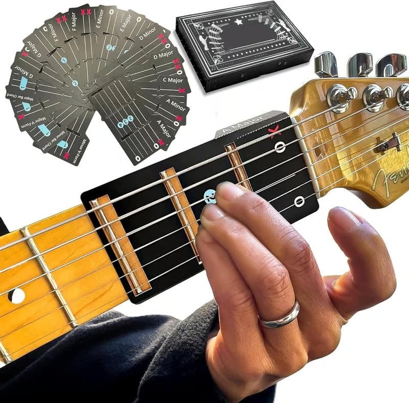 Guitar Chord Card Set Visual Non-Slip Storage Box