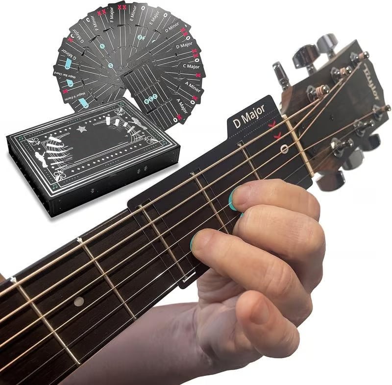 Guitar Chord Card Set Visual Non-Slip Storage Box