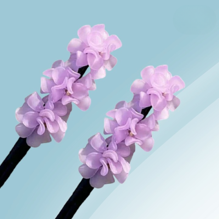 Hair Bun Maker Acrylic Frame Floral Accent 2-Pack