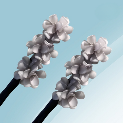 Hair Bun Maker Acrylic Frame Floral Accent 2-Pack