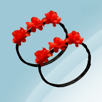 Hair Bun Maker Acrylic Frame Floral Accent 2-Pack
