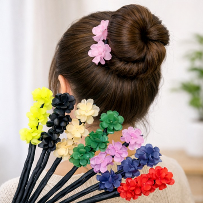 Hair Bun Maker Acrylic Frame Floral Accent 2-Pack
