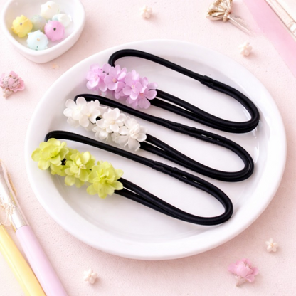 Hair Bun Maker Acrylic Frame Floral Accent 2-Pack