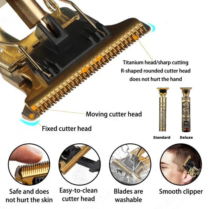 Hair Clipper Carbon Steel Blades Long Battery Life