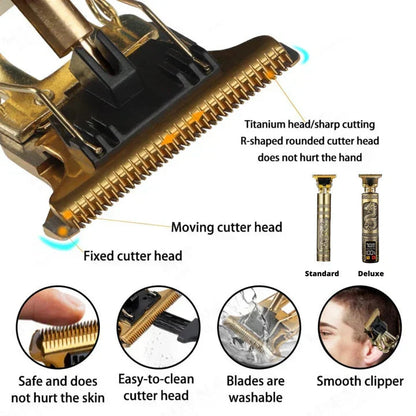 Hair Clipper Carbon Steel Blades Long Battery Life