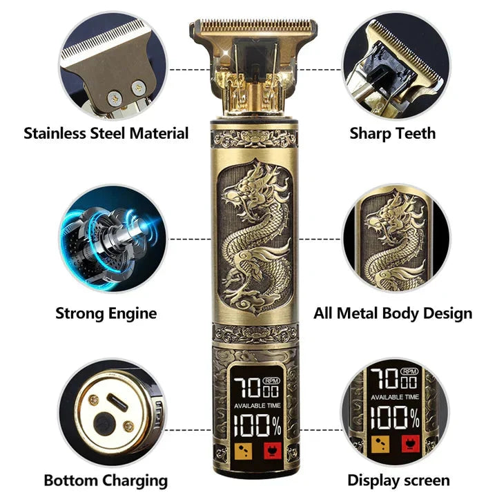 Hair Clipper Carbon Steel Blades Long Battery Life