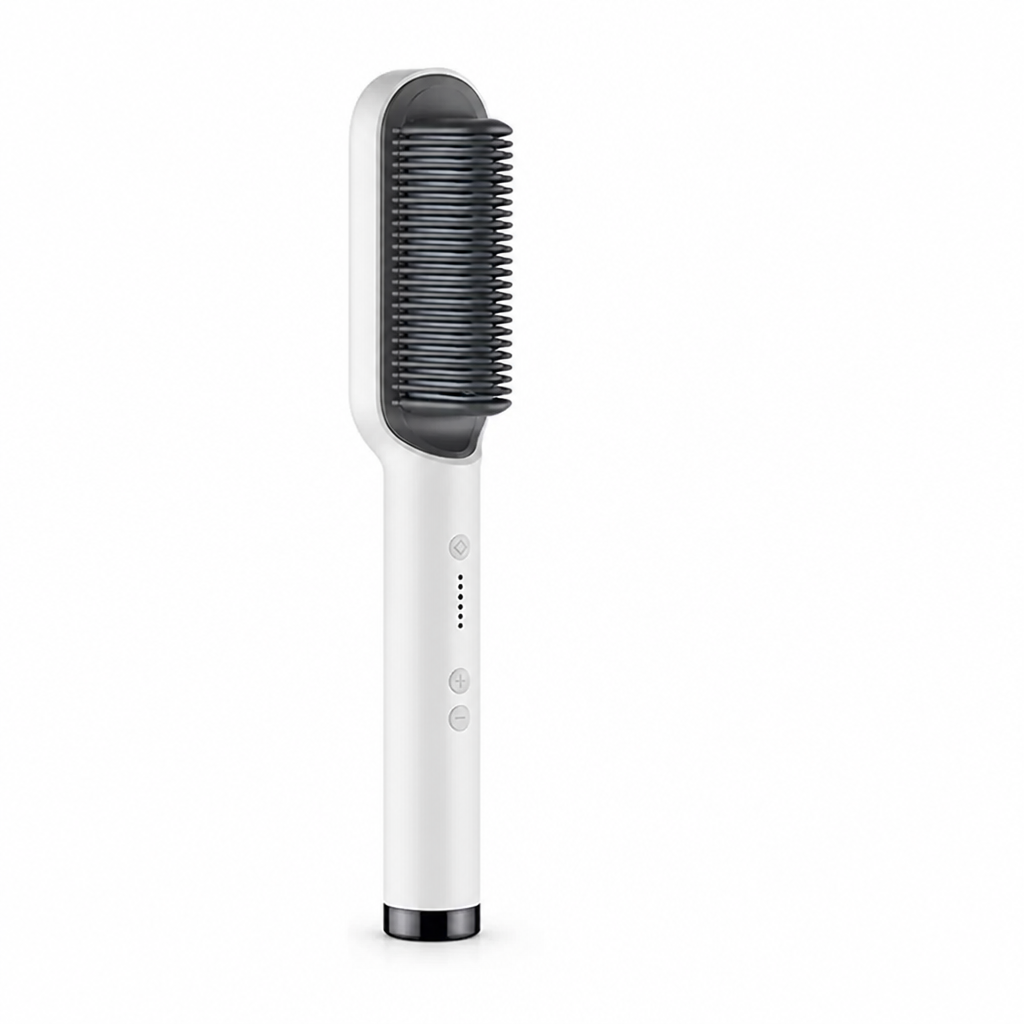 Hair Straightener Brush Ionic Ceramic Heated Teeth 30-Second Heat-Up