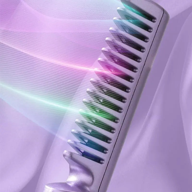 Hair Straightening Brush Cordless Rechargeable Ceramic-Coated