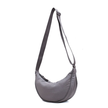 Half-Moon Crossbody Bag Adjustable Strap Multiple Compartments