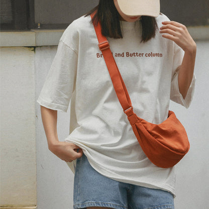 Half-Moon Crossbody Bag Adjustable Strap Multiple Compartments