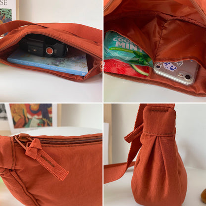 Half-Moon Crossbody Bag Adjustable Strap Multiple Compartments