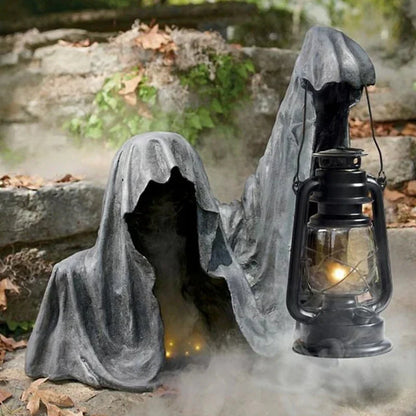 Halloween Ghost Figure Flickering LED Weather-Resistant Resin