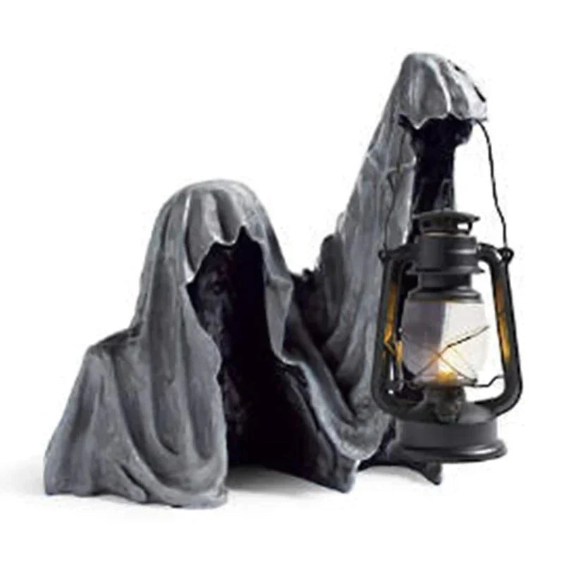 Halloween Ghost Figure Flickering LED Weather-Resistant Resin