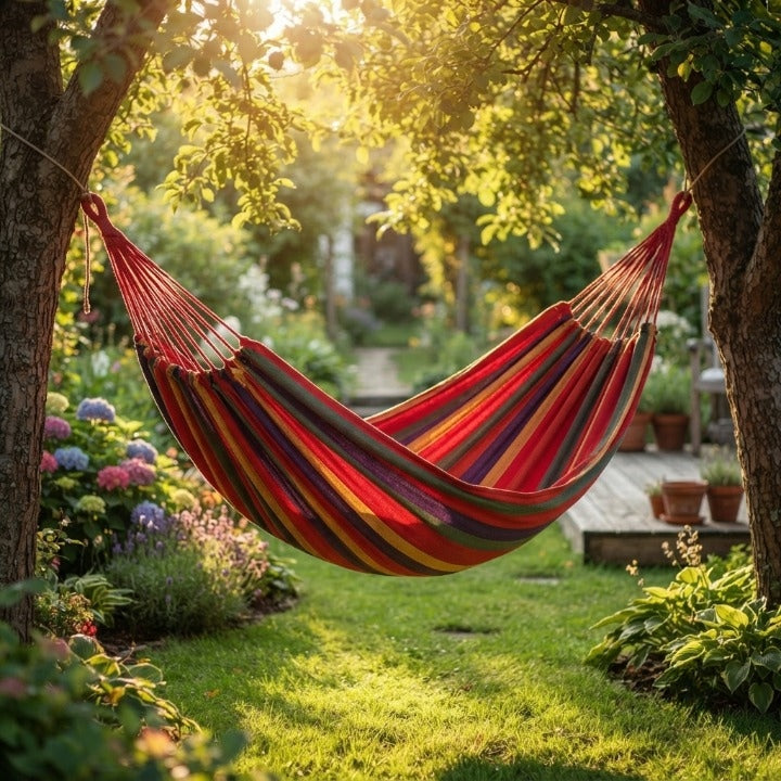 Hammock 100% Cotton Foldable Up To 441 Lbs