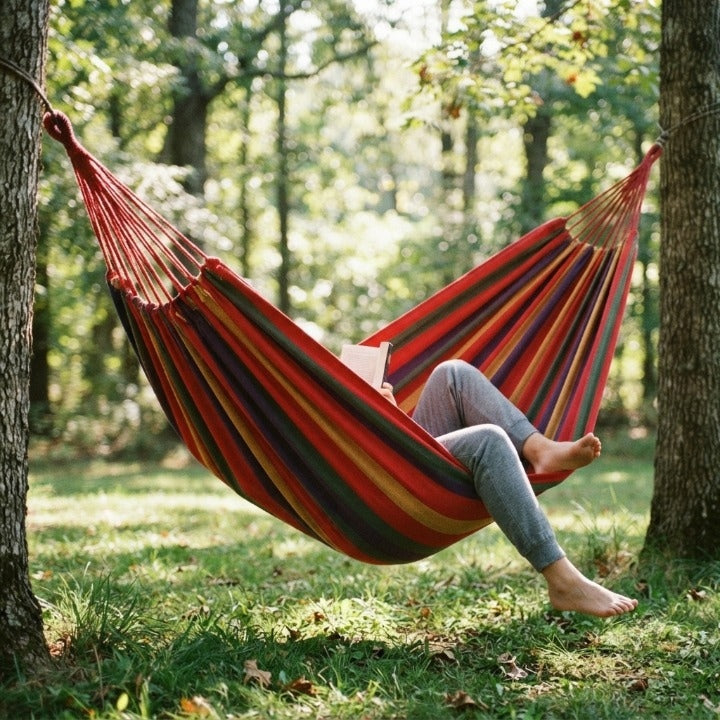 Hammock 100% Cotton Foldable Up To 441 Lbs