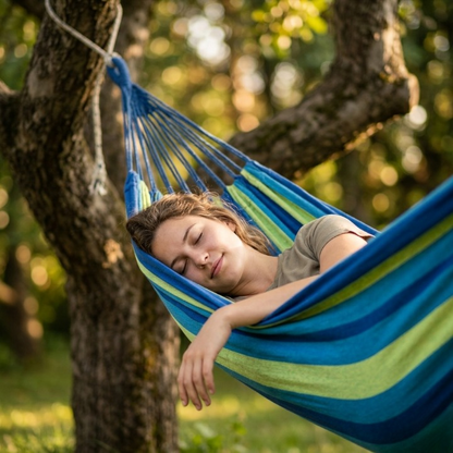 Hammock 100% Cotton Foldable Up To 441 Lbs