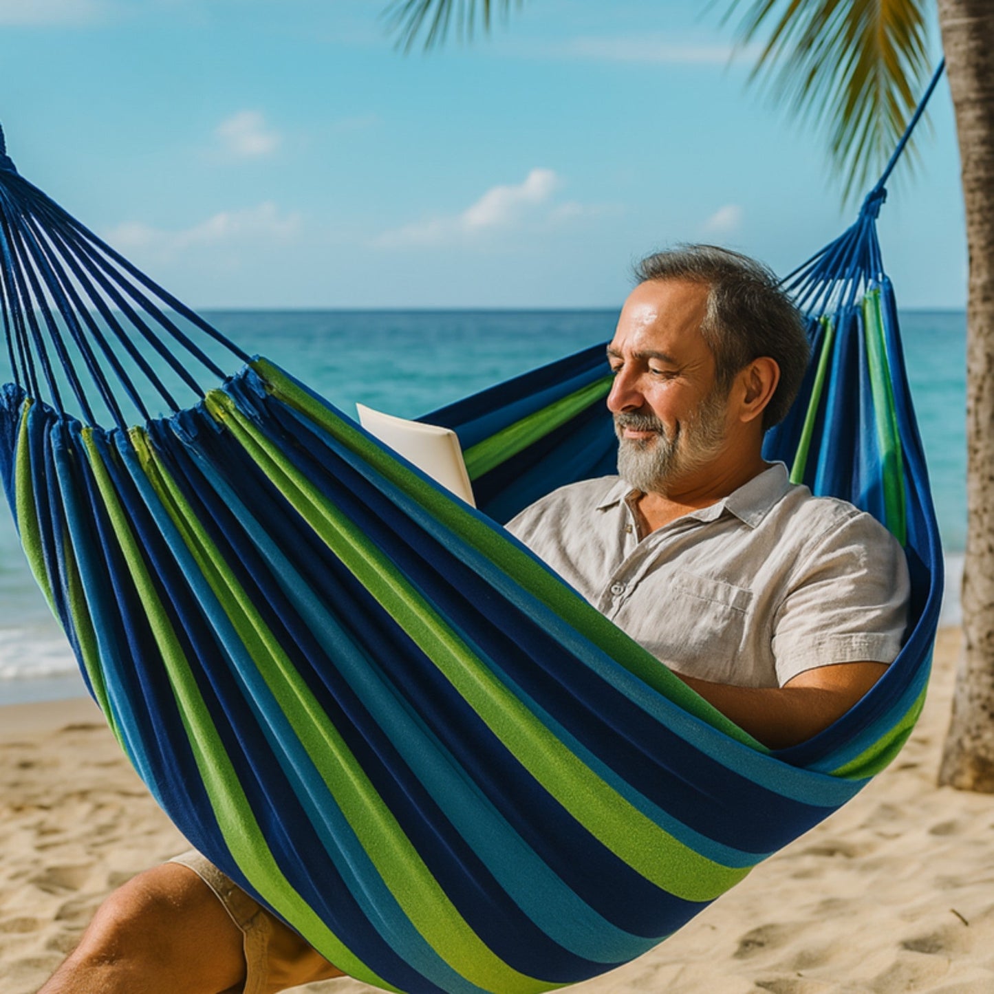 Hammock 100% Cotton Foldable Up To 441 Lbs