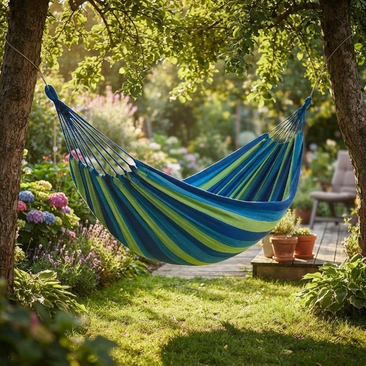 Hammock 100% Cotton Foldable Up To 441 Lbs