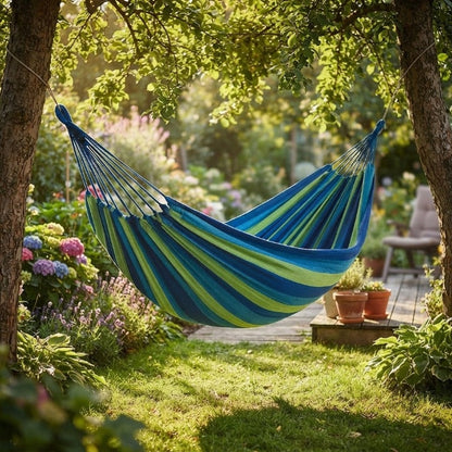 Hammock 100% Cotton Foldable Up To 441 Lbs