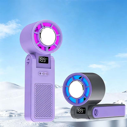 Hand Fan Foldable 3-In-1 Semiconductor Cooling