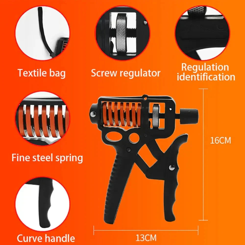 Hand Gripper Adjustable 11-364 Lbs Steel Spring & Non-Slip Grip