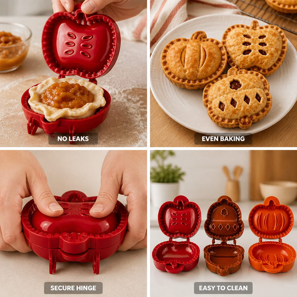 Hand Pie Molds Secure Hinge Non-Stick Set of 3