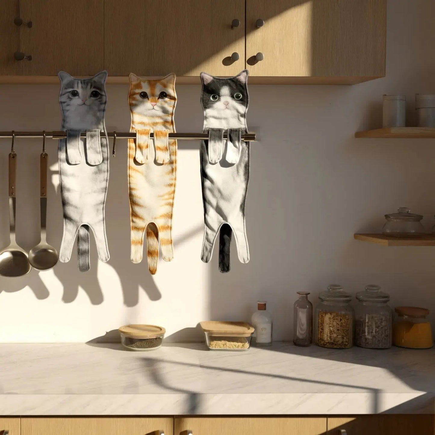 Hand Towel Cat Print Microfiber Quick-Drying