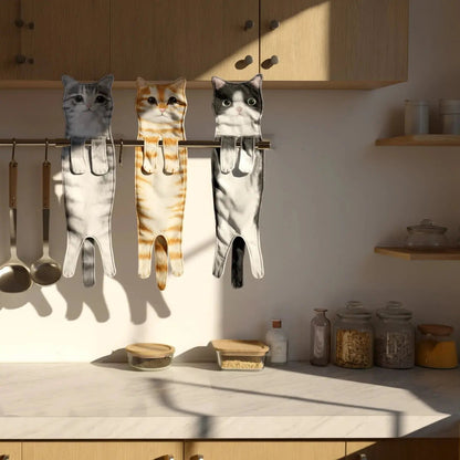 Hand Towel Cat Print Microfiber Quick-Drying