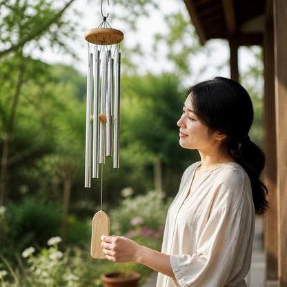 Hand-Tuned Amazing Grace Wind Chime (Ash Wood Top)