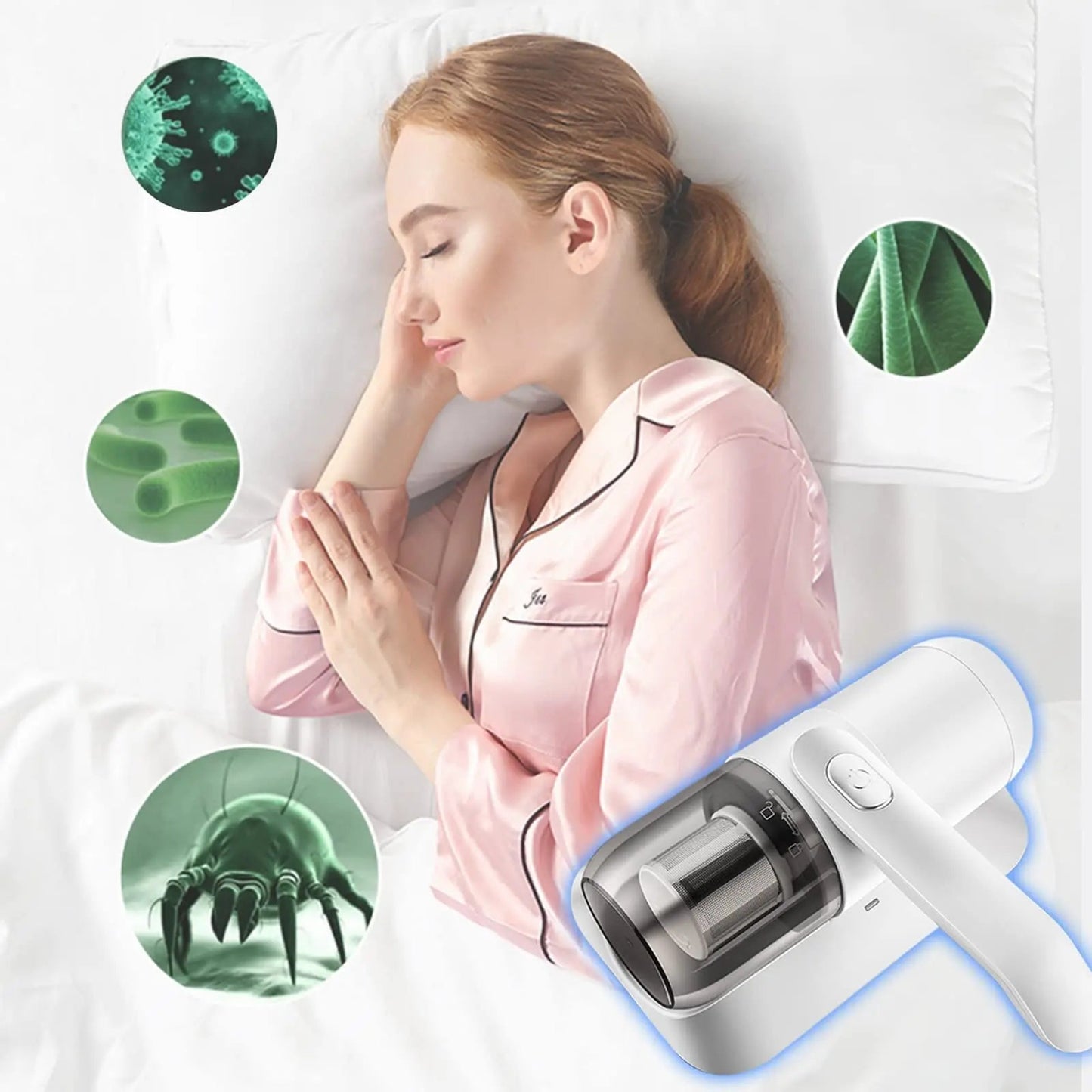 Handheld Fabric Vacuum Cordless HEPA 250ml Dustbin